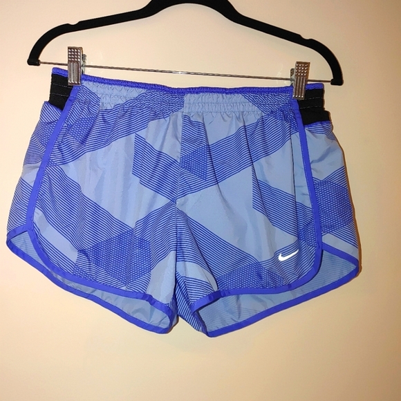 Nike Blue Geometric Athletic Shorts Size Medium - Picture 1 of 8